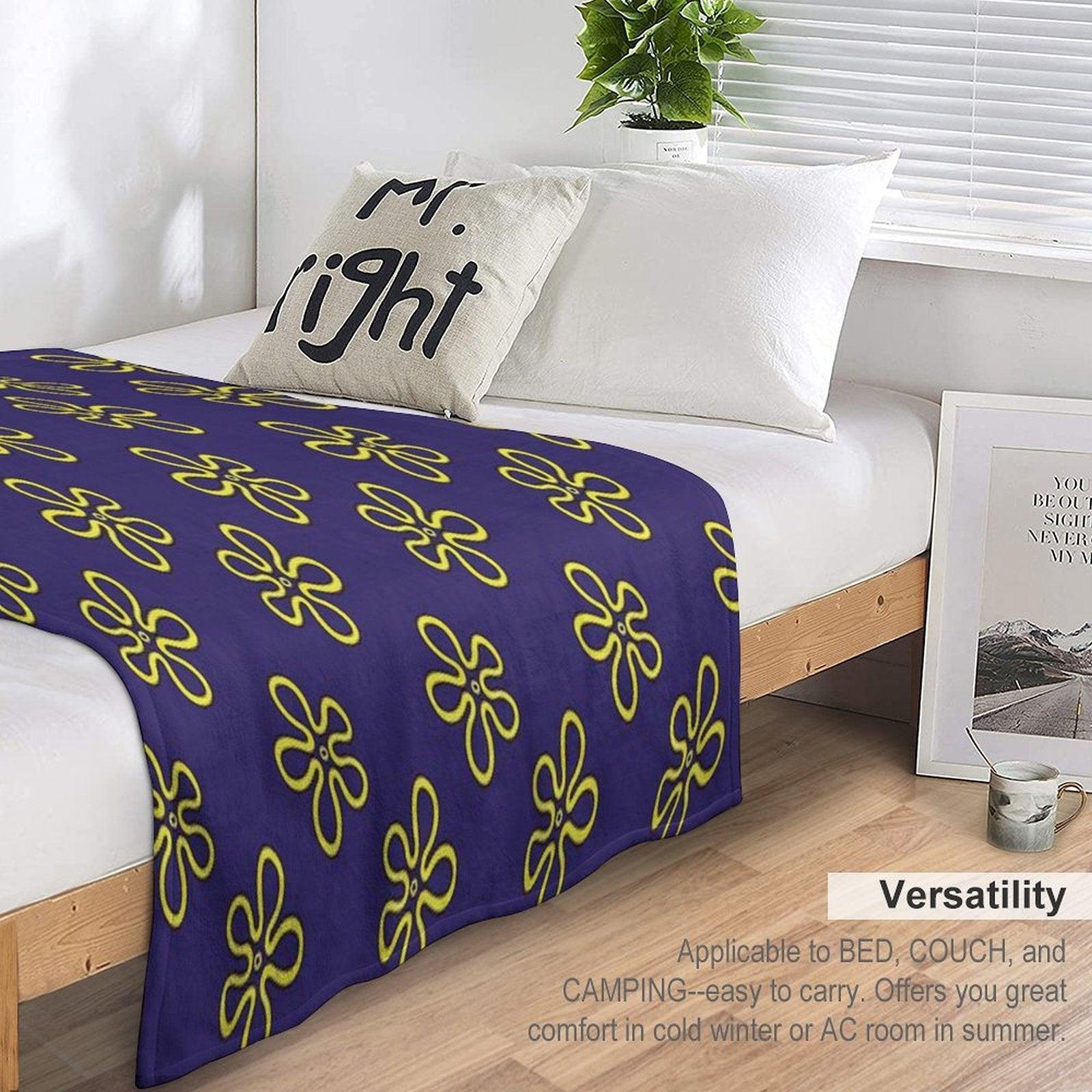 Spongebob's Floral Pattern (Purple) Throw Blanket