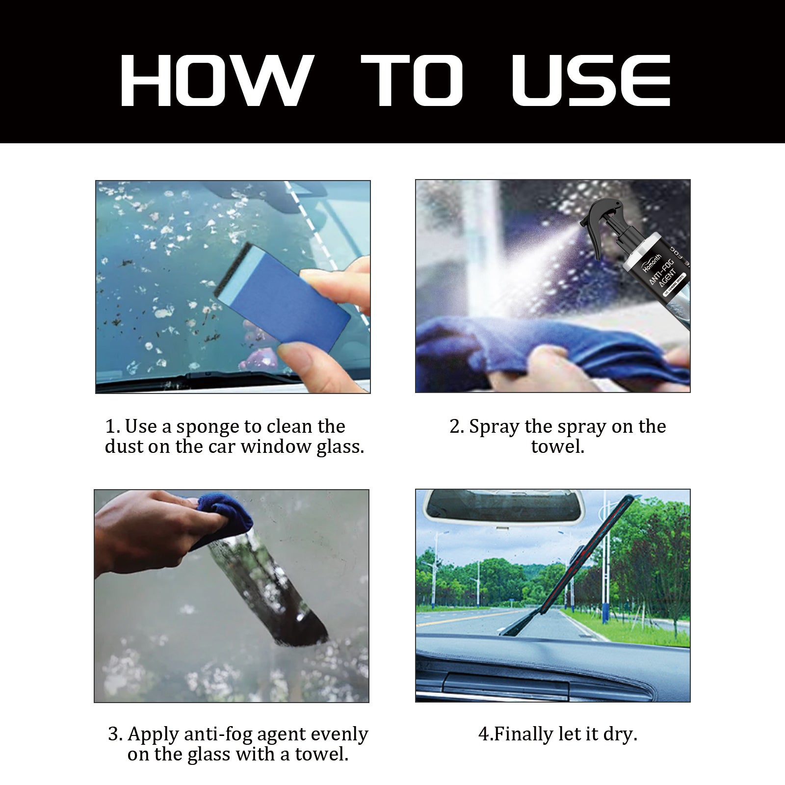 Automotive Anti-Fogging Agent Automotive Glass Cleaning, Anti-Rain, Anti-Fog, Cleaning And Hydrophobic Multi-Purpose Spray