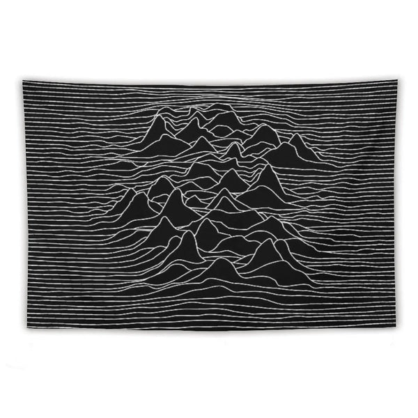Black And White Illustration - Sound Wave Graphic  - Black Tapestry