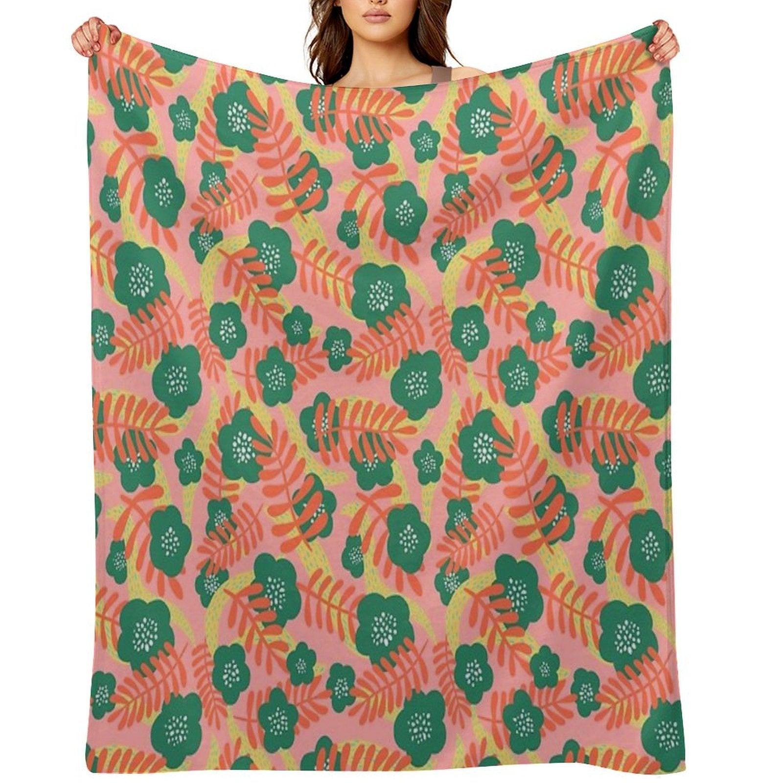 Bright Florals Throw Blanket