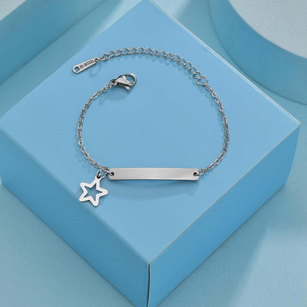 Stainless steel personalized engraved three color curved bracelet simple and personalized women's bracelet
