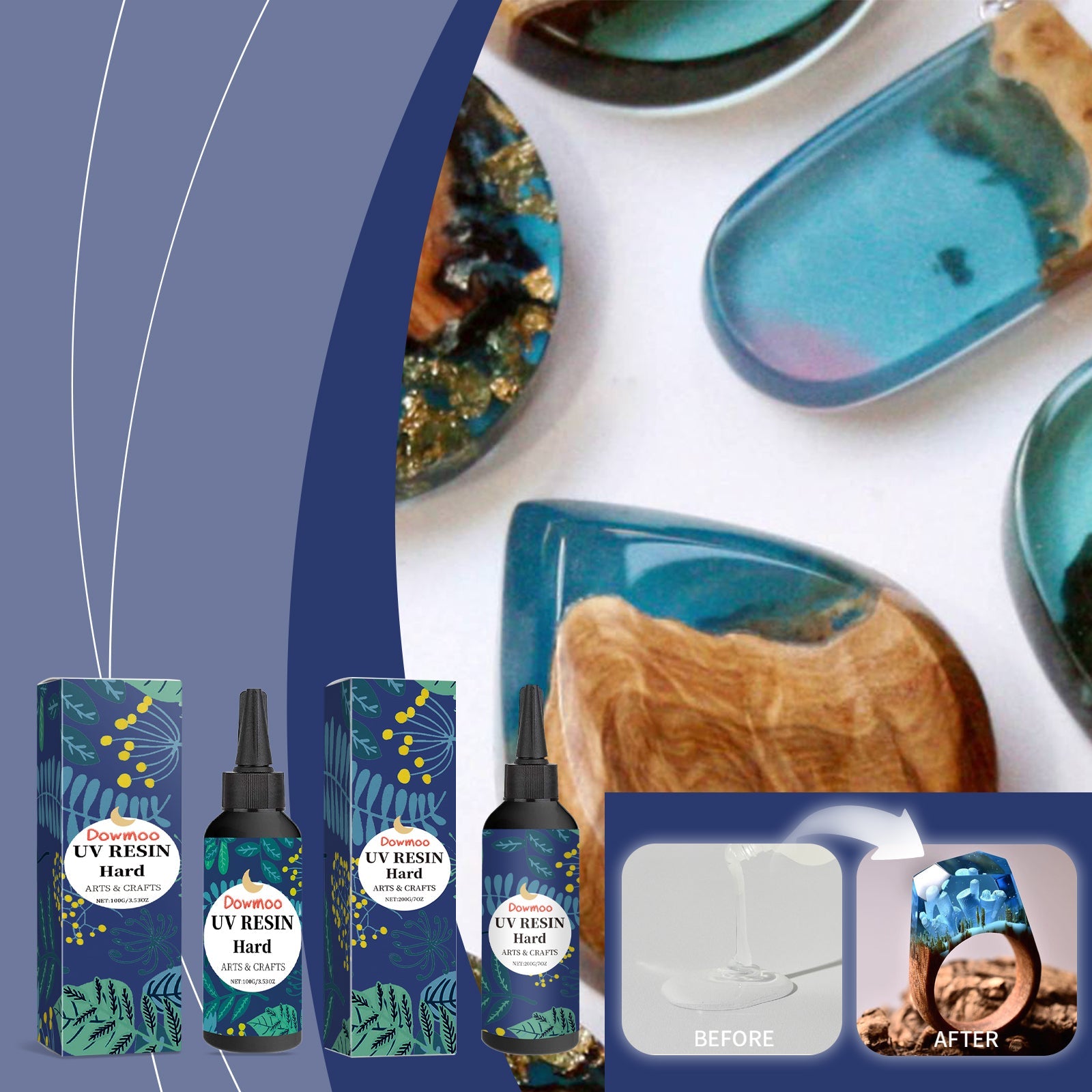 Resin Glue, Handmade Creative Resin Drops High Transparent Quick Drying Glue Odorless Crystal Drops