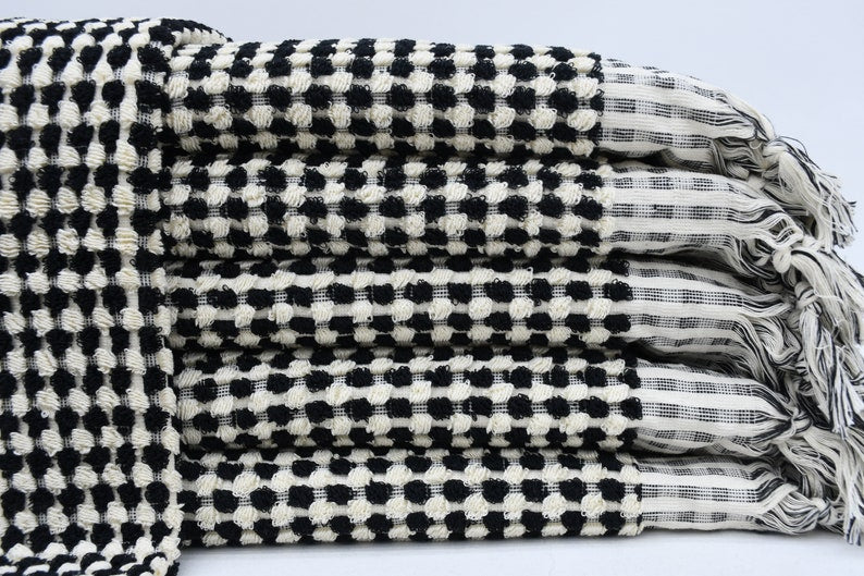 Bubble Black Terry Turkish Towel