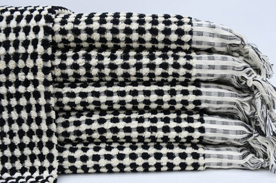 Bubble Black Terry Turkish Towel