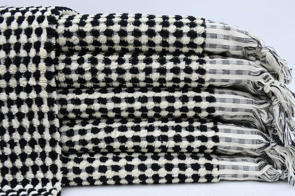 Bubble Black Terry Turkish Towel