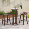29 Inch HDPE Patio Bar Stool Set of 2 Armless Saddle Stools-Brown - Brown