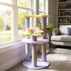 29 Inches Cute Modern Cat Tree with Star and Moon Shaped Platforms-Purple