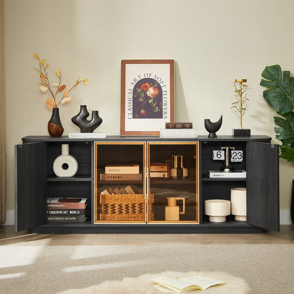 Ripple Modern TV Console – Soft Curves, Natural Wood Look