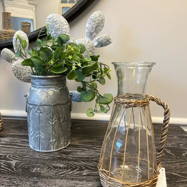 WILLOW WRAPPED GLASS PITCHER VagabondVintage