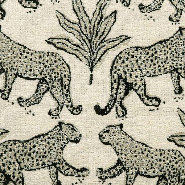 Dex Taupe Leopard Jacquard Ottoman Fully Assembled