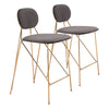 Georges Counter Stool (Set of 2) Gray & Gold