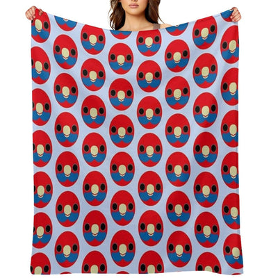 The Face of A Crimson Rosella Wrinkle-free Throw Blanket