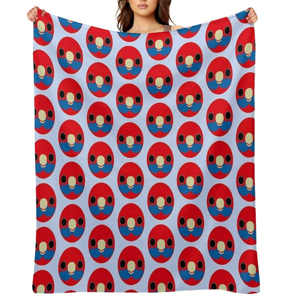 The Face of A Crimson Rosella Wrinkle-free Throw Blanket