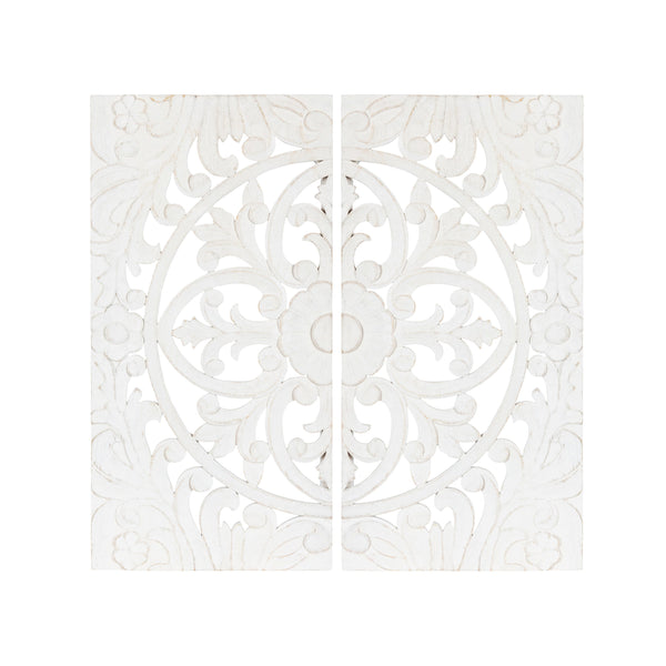 Saanvi Carved Wood Wall Art Set