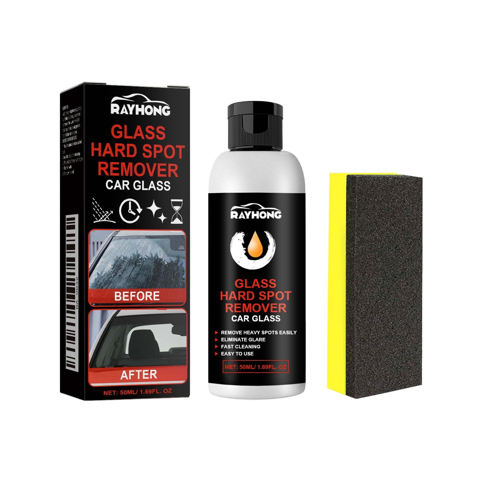Glass Hard Spot Remover Car Glass, Glass Cleaning Decontamination Scratch Repair Polishing Cream