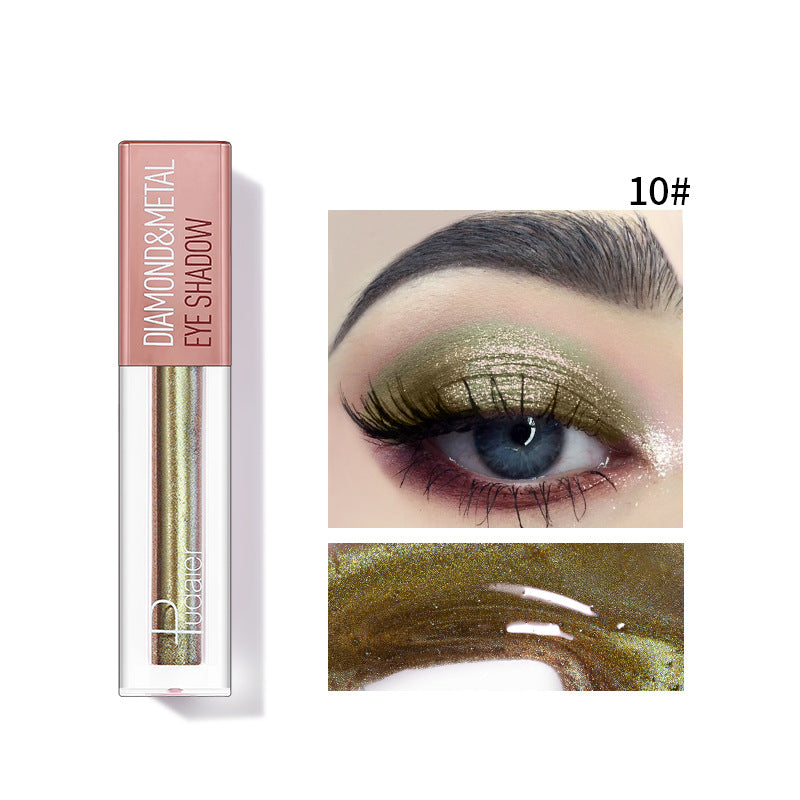 Pudaier Star Diamond Yaojin Liquid Eye Shadow Lying Silkworm Brightens Polarized Mermaid Ji Metal Eye Shadow Liquid