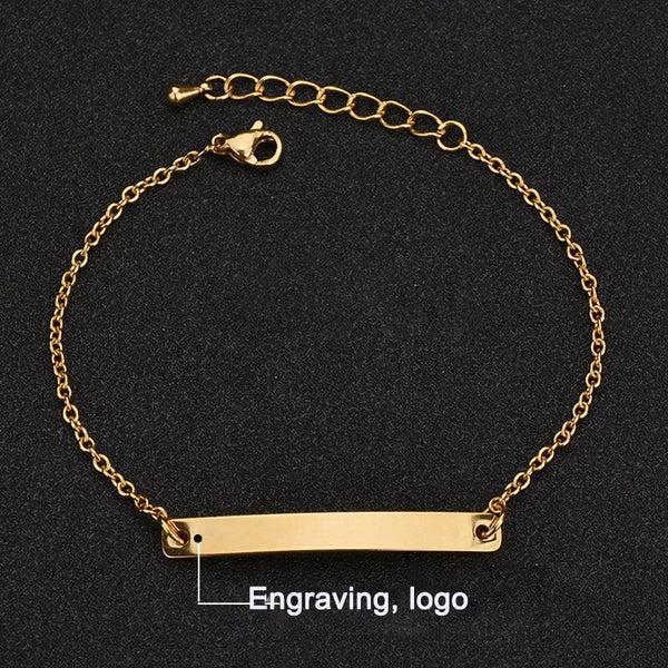 Stainless steel personalized engraved three color curved bracelet simple and personalized women's bracelet