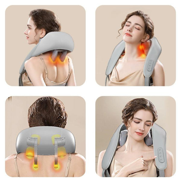 High battery life cervical spine massager neck trapezius muscle shoulder waist leg kneading hot compress massage shawl