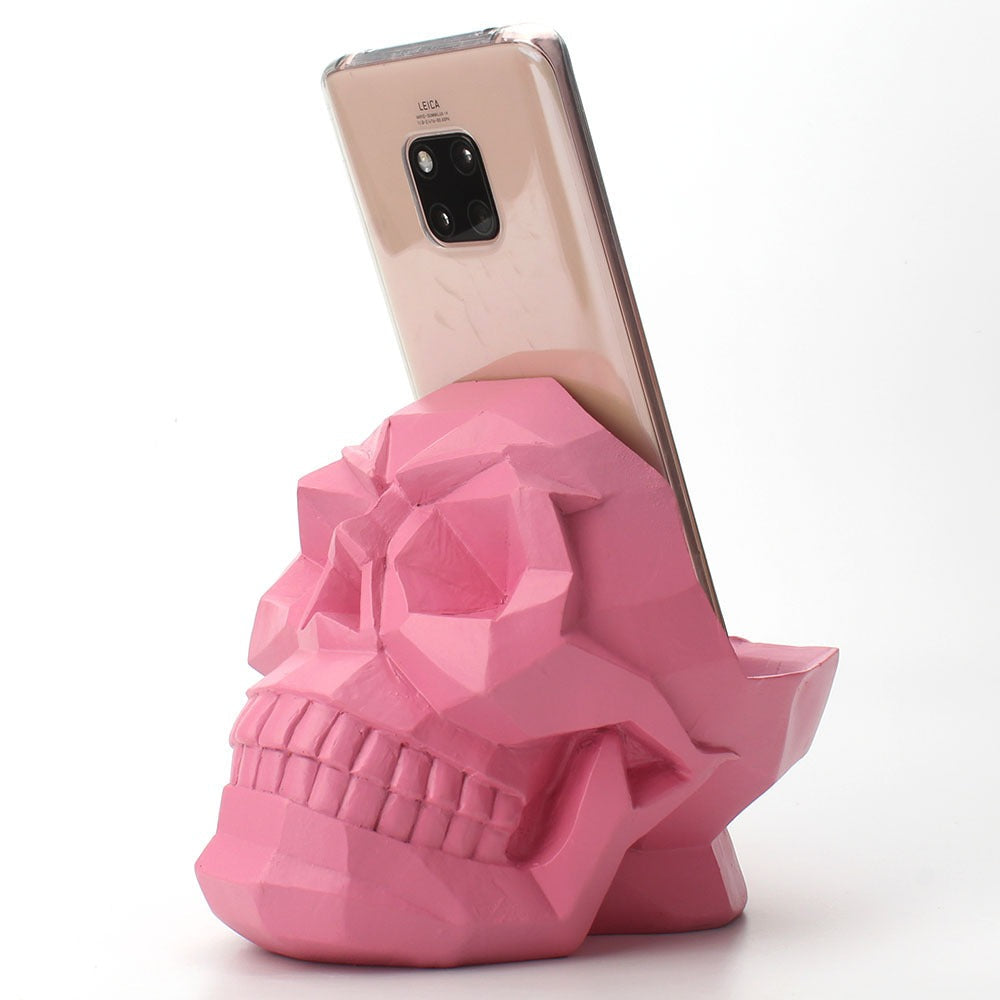 Skull desktop organizer storage box phone holder