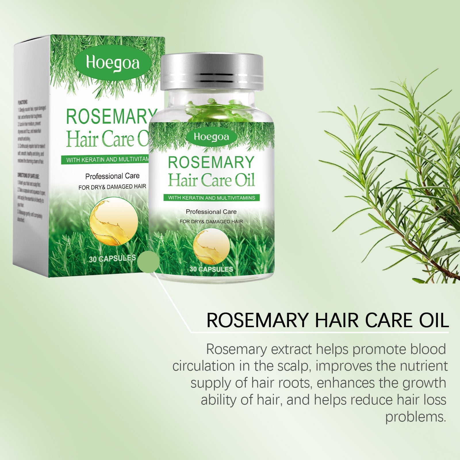 Rosemary Hair Care Capsules Nourishing Hair Care Capsules Soothing And Repairing Frizzy Rosemary Capsules