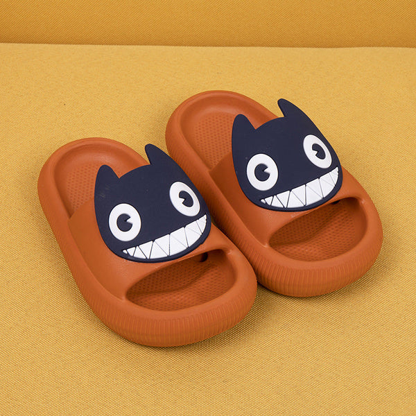 Big-Eyed Black Cat Cartoon Sandals One-Piece Soft Bottom Soft Face Parent-Child Amazon Baby Children's Slippers