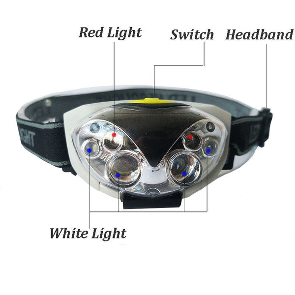 LED Headlight Head Bike Lamp Light Infrared Ray Mini Waterproof 800Lm 3 Modes 3xAAA battery Headlamp With Headband
