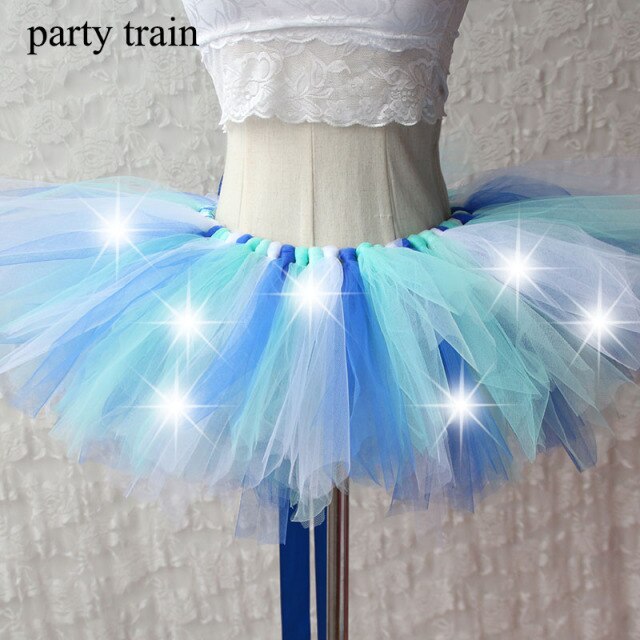 Arrival Women Tulle Tutu Skirt Sexy Mini Fancy Adult Petticoat Fluffy Yarn Ballet Dance Halloween Led Light Up