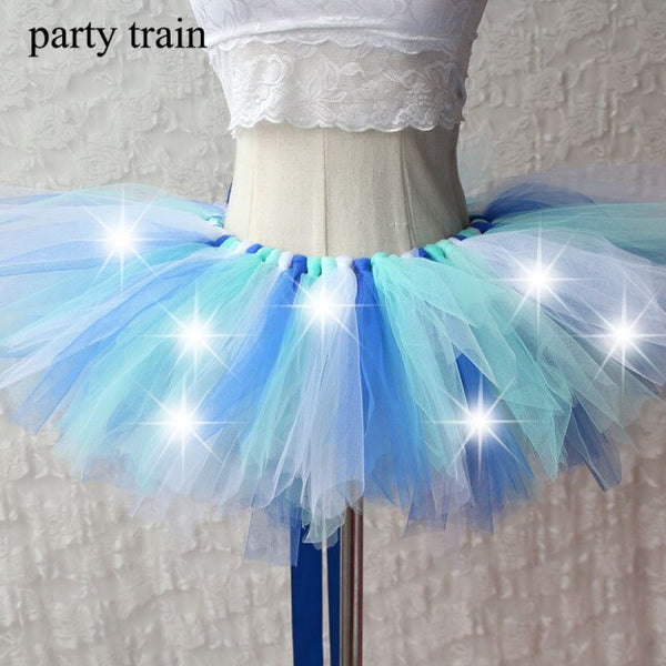 Arrival Women Tulle Tutu Skirt Sexy Mini Fancy Adult Petticoat Fluffy Yarn Ballet Dance Halloween Led Light Up