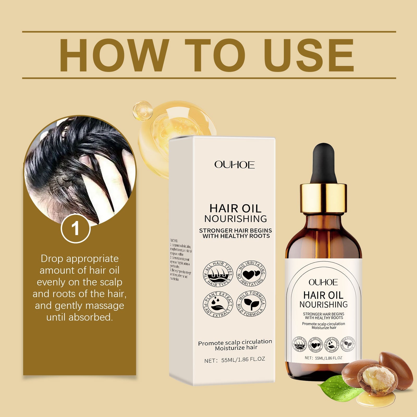 Hair Care Essential Oil Nourishes And Moisturizes Hair Care Supple Essence Improves Dry And Knotted Hair Care Essential Oil