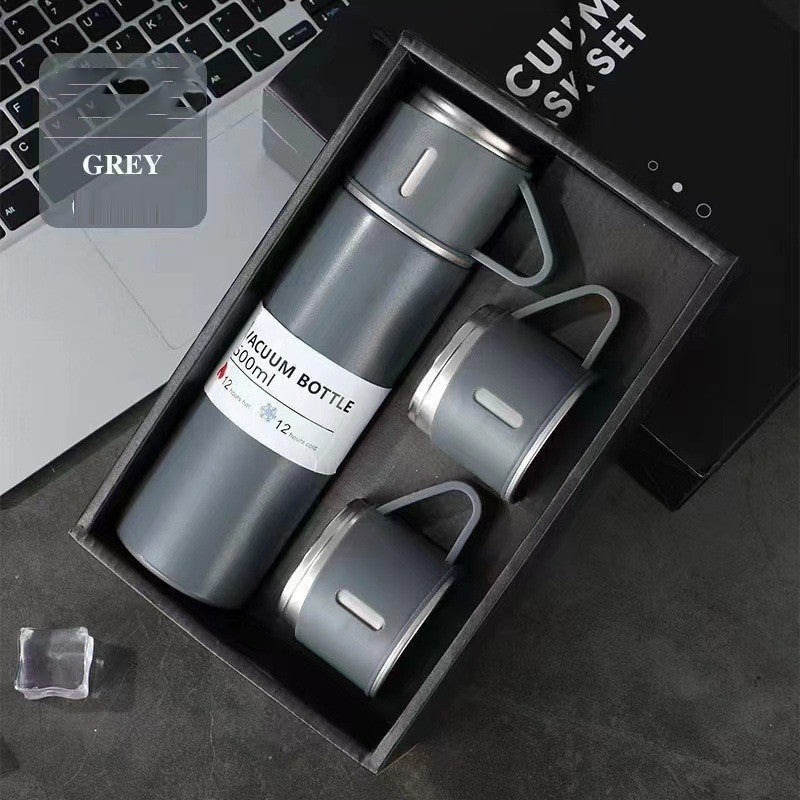 A cup of three-lid thermos cup portable fashion gift box set stainless steel cup