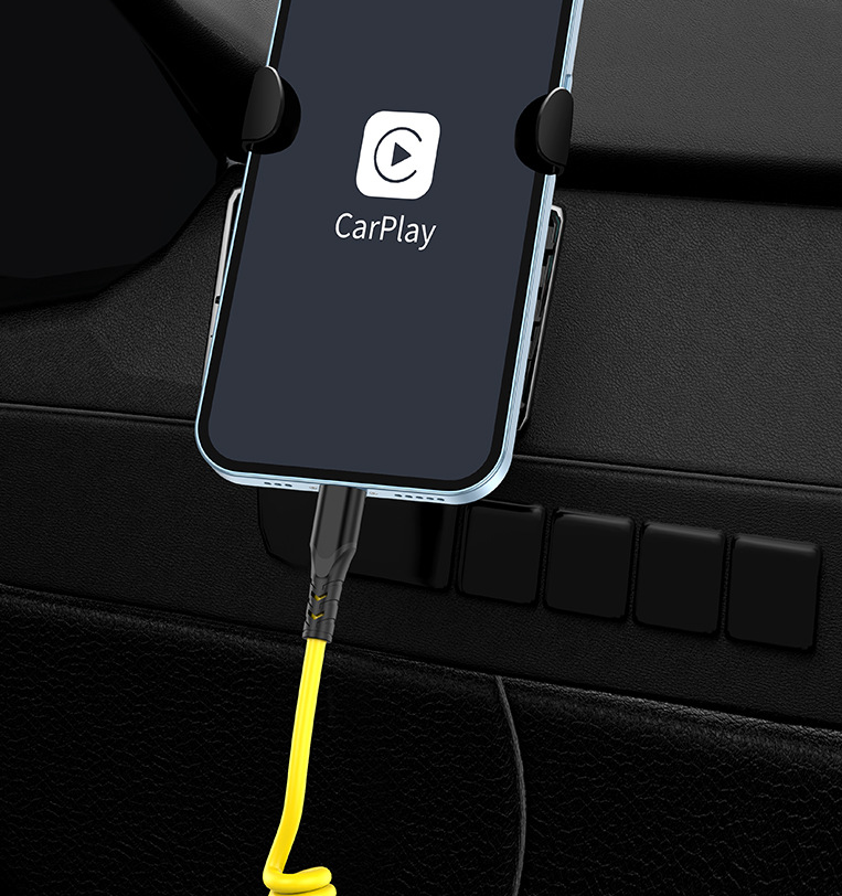 Spring car PD data cable 60w 2-in-1 elbow telescopic fast charging cable suitable for Ideal Wenjie Tesla