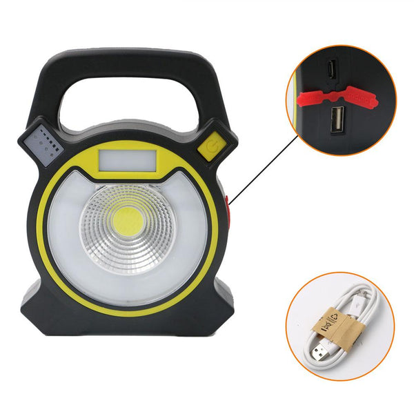30W COB LED Portable Spotlight Searchlight USB Rechargeable Handheld Work By 18650 Portable Lantern