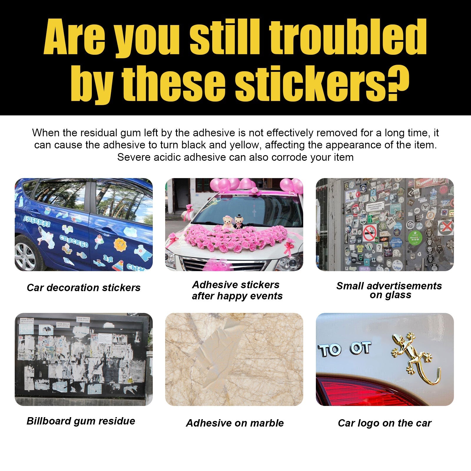 Car Sticker Remover, Multi-Functional Adhesive Remover For Car Door And Window Glass