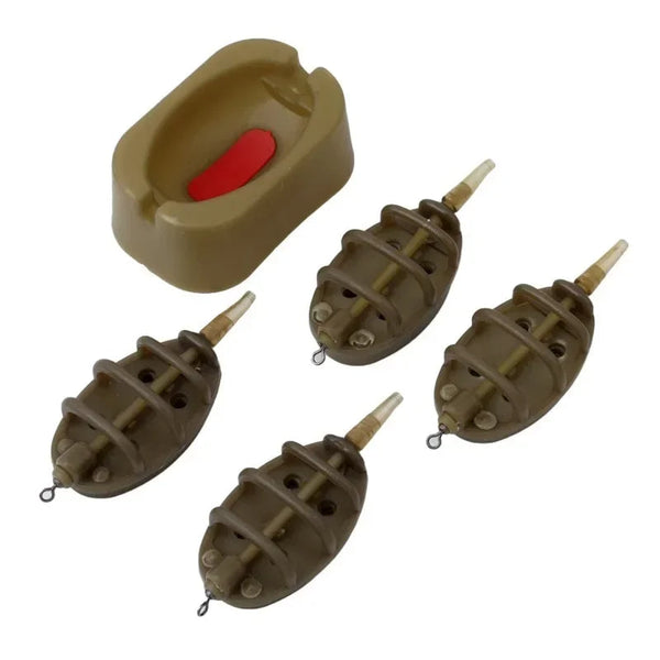 1 Set Bait Thrower Outdoor Fish Tackle Inline Method Feeder Mould Bait Plumb Set Carp Fishing Bait Holder Tool Accessory - Gifts for You 'n Me