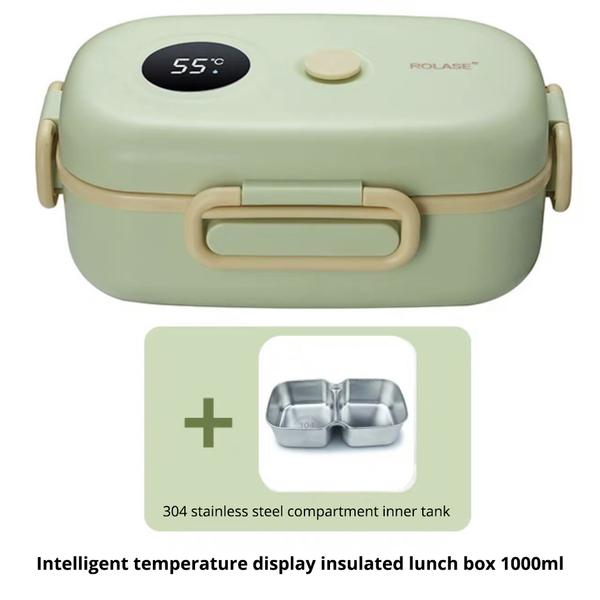 New Smart LCD Temperature Digital Display Insulated Lunch Box Portable Electric Lunch Box Lunch Box Suitable for Outdoor Travel