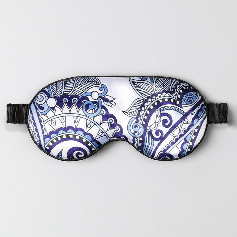 Double-Sided Imitation Silk Eye Mask Satin Silk Eye Protection Blackout Sleep Mulberry Silk Eye Mask Printed Spot Wholesale