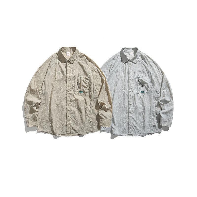 Casual sun protection long sleeved shirt jacket men's shirt