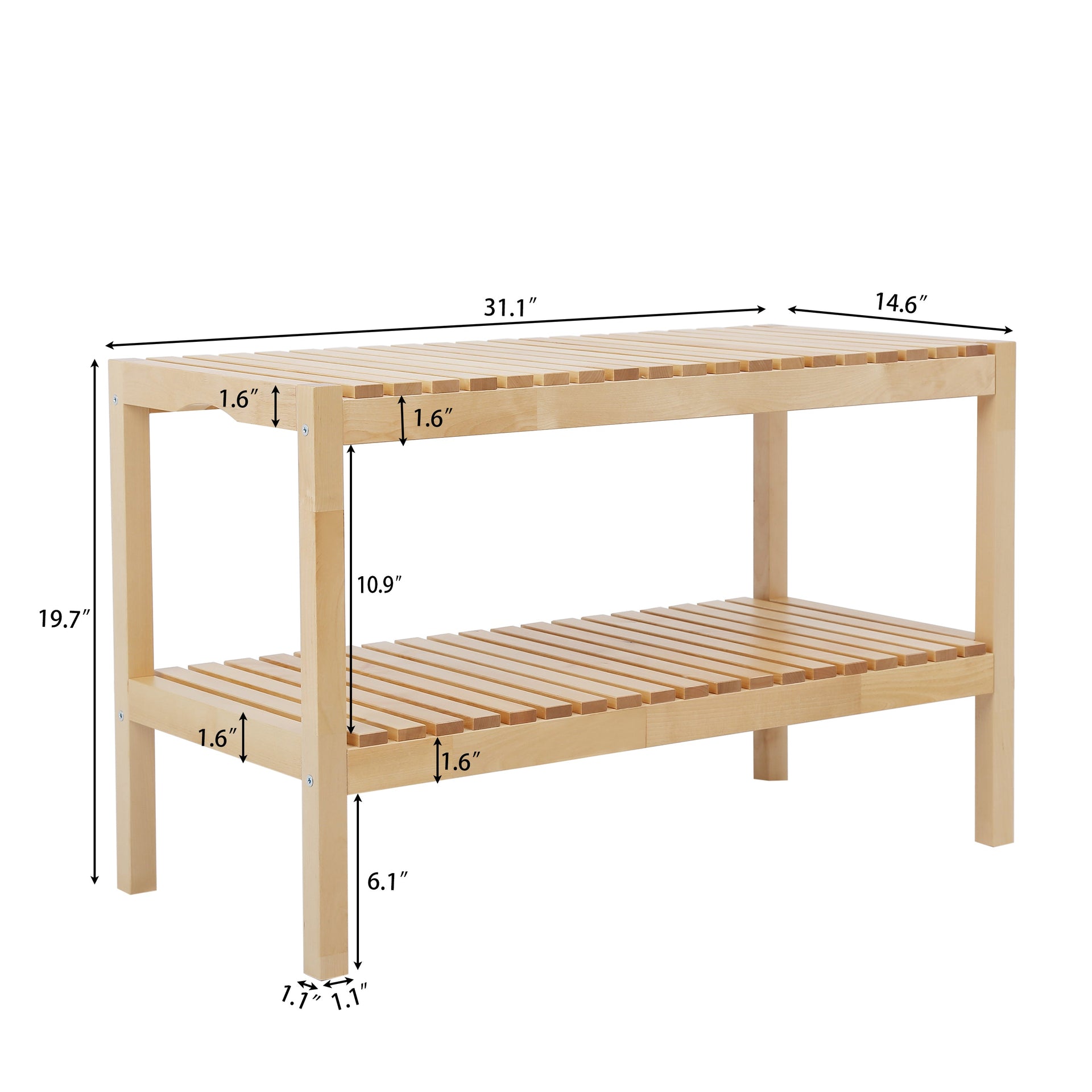 Shoe bench-Birch, 3 Tier Sturdy Shoe Bench Holds up to 300lbs for Entryway Bedroom Living Room Balcony,natural