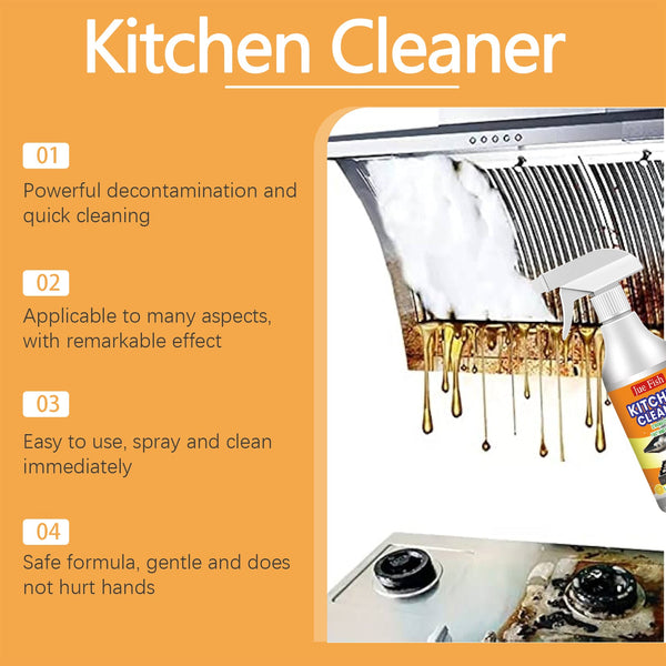 Kitchen Grease Cleaner, Multi-Effect Cleaning Kitchen Hood Stove Heavy Oil And Stubborn Dirt