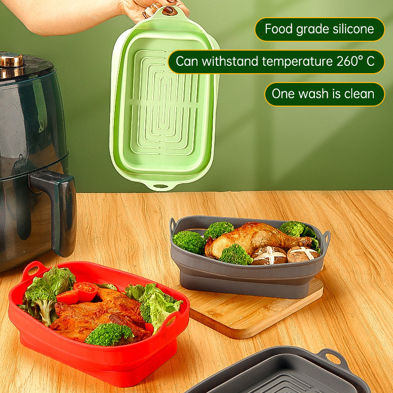 Silica Gel Air Frying Pan Baking Pan Household Food Grade High Temperature Resistant Silica Gel Steaming Pan Pan Pad Baking Cake