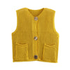 Street Fashion Crochet Hollow Vest Solid Color Versatile Round Neck Jacket
