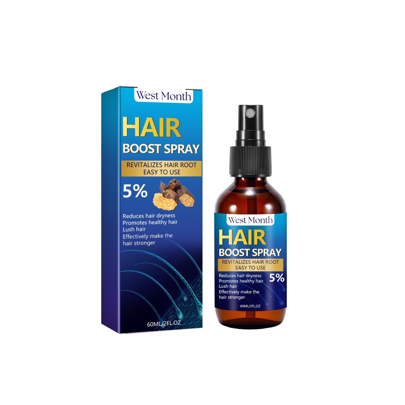 Hair Boost Spray, Strong Hair Solid Hair Moisturizing Scalp Hair Roots Beard Hair Care Spray