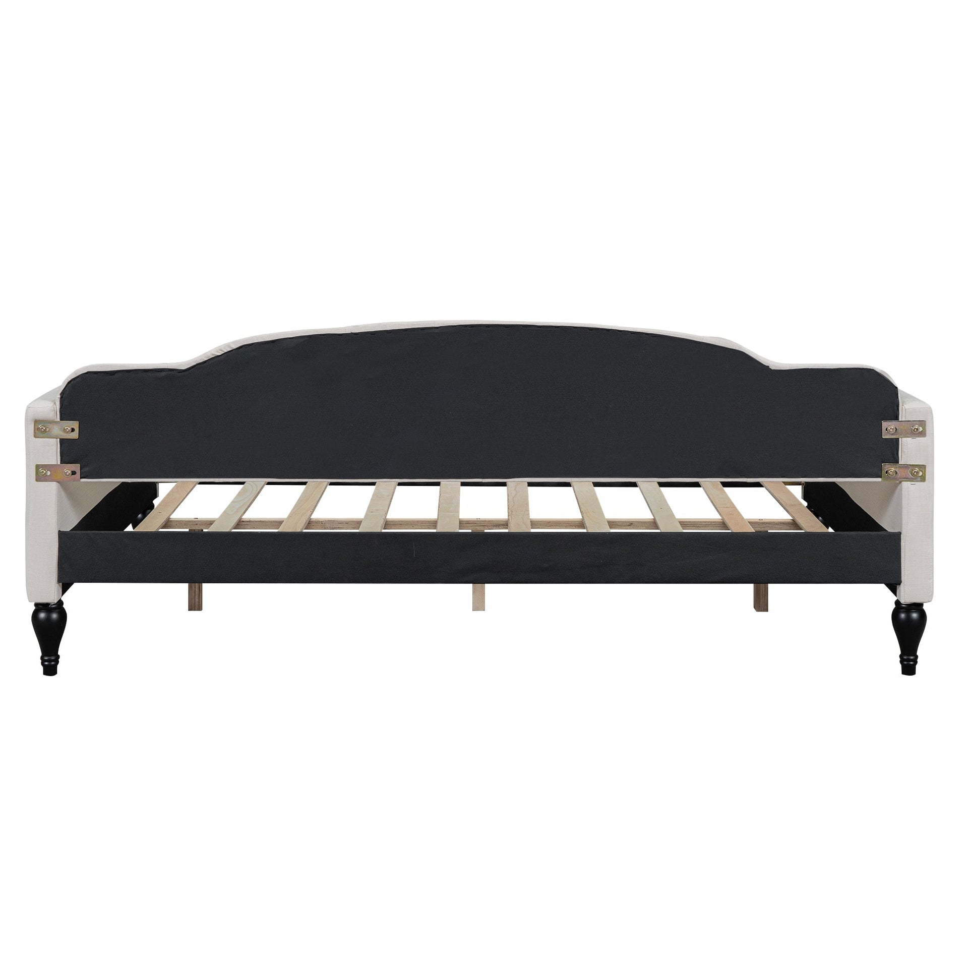 Full Size Upholstered Tufted Daybed Beige