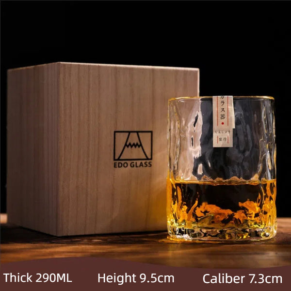 Handmade Japanese ice patterned glass hammer patterned foreign wine glass crystal glass