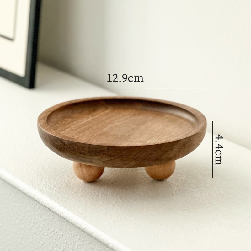 Entrance foyer storage tray aromatherapy glasses placement tray oval wooden ornament household tray