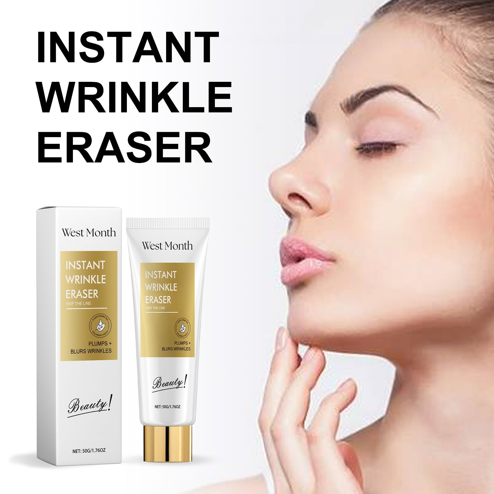 Instant Wrinkle Eraser, Fade Facial Wrinkle Moisturizing Nourishing Firming Haun White Skin