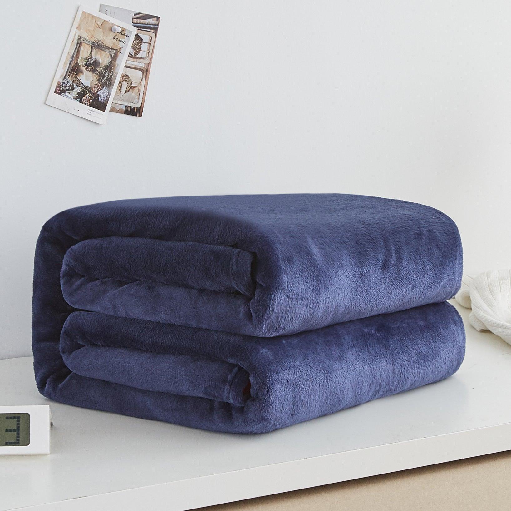 Thick blanket, solid color blanket, single-layer nap, coral fleece blanket, winter flannel blanket