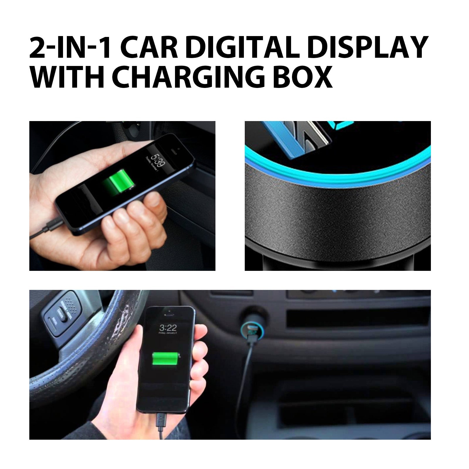2-In-I Sterl Th Car Signal Jammer With Charging Pod, Car Dual USB Interface Mobile Phone Multi-Function Charger