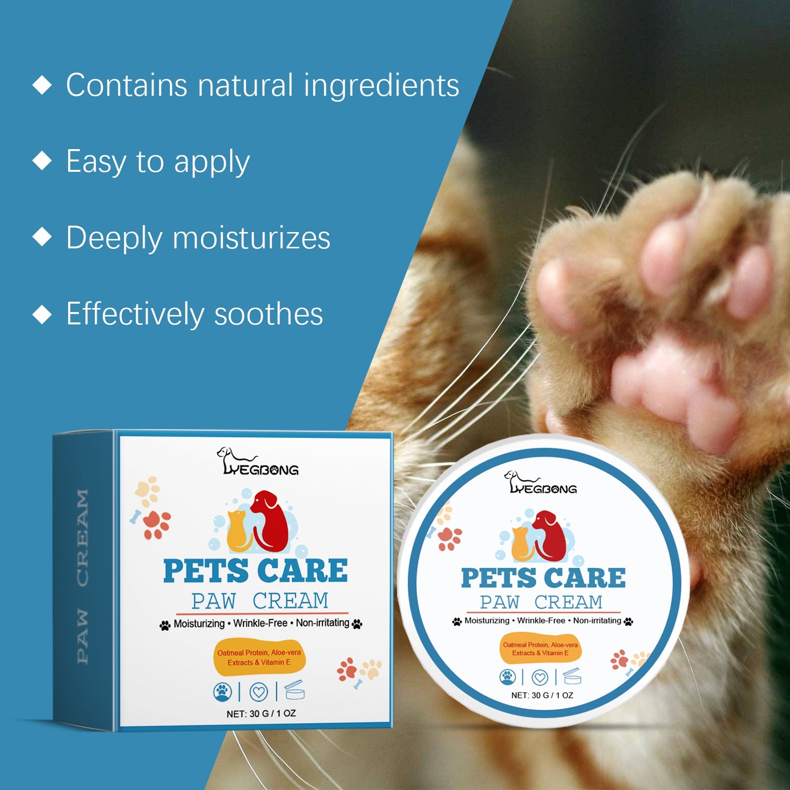Pet Paw Care Cream For Dogs And Cats Deep Moisturizing Foot Care Cream For Soles And Pads
