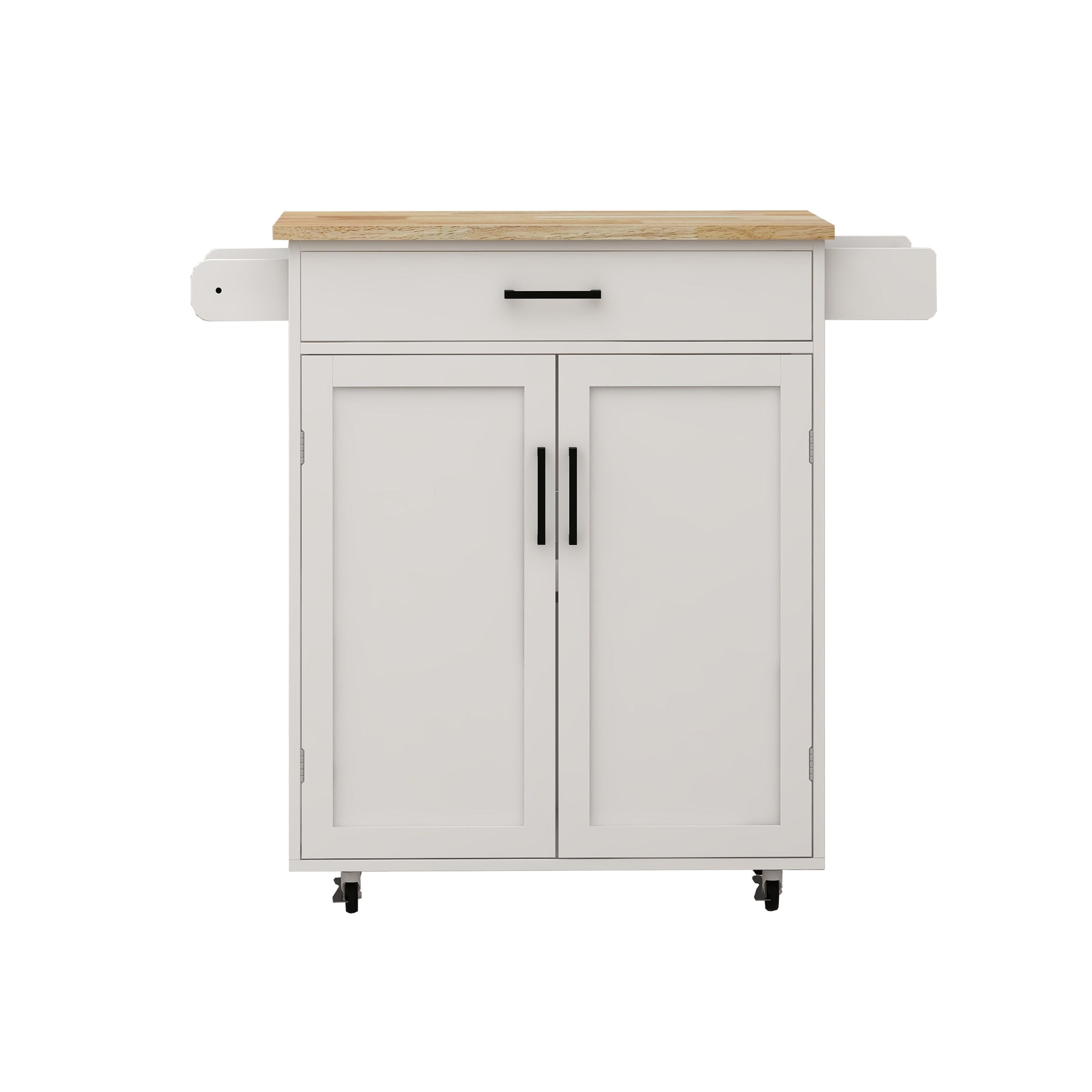 Kitchen island rolling trolley cart with 1 drawer & 2 doors with storage racks & Adjustable Shelves & towel rack